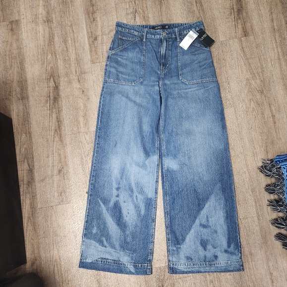 NWT Lauren Ralph Lauren Bleached Wide Leg Jeans Women’s Size 10 - Picture 2 of 16
